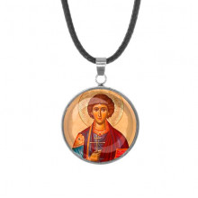 C1144062 Кулон, нержавеющая сталь, со шнурком, Пантелеймон Целитель