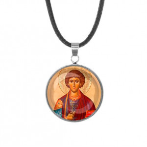 C1144062 Кулон, нержавеющая сталь, со шнурком, Пантелеймон Целитель