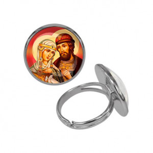 C1145015 Кольцо металлическое, цвет серебро, Петр и Феврония