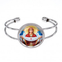 C1146034 Браслет металлический, цвет серебро, Покров Божией Матери