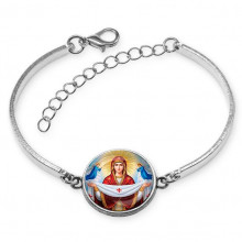 C1146046 Браслет металлический, цвет серебро, Покров Божией Матери