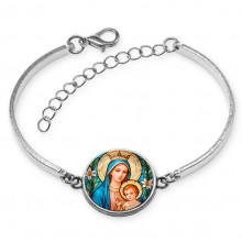 C1147046 Браслет металлический, цвет серебро, Пресвятая Богородица