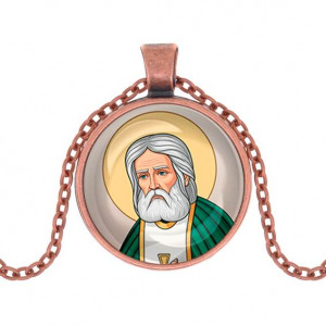 C1151030 Кулон, цвет медь, с цепочкой, Серафим Саровский