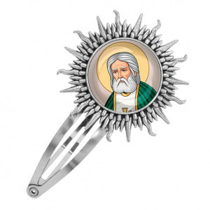 C1151045 Заколка металлическая, цвет серебро, Серафим Саровский