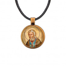 C1152029 Кулон, цвет бронза, со шнурком, Серафим Саровский