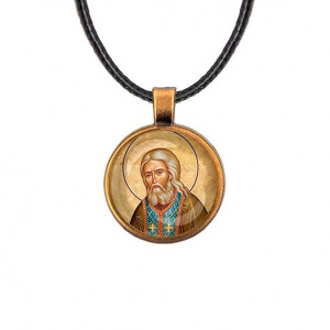 C1152029 Кулон, цвет бронза, со шнурком, Серафим Саровский