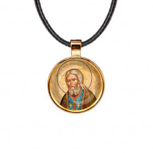 C1152033 Кулон, цвет золото, со шнурком, Серафим Саровский