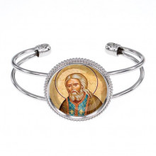 C1152034 Браслет металлический, цвет серебро, Серафим Саровский