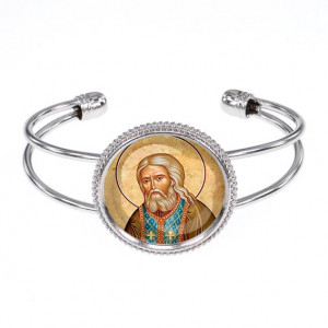C1152034 Браслет металлический, цвет серебро, Серафим Саровский