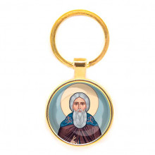 C1153019 Круглый брелок, цвет золото, Сергей Радонежский