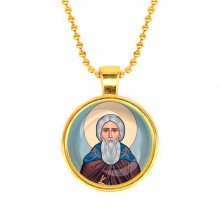 C1153032 Кулон, цвет золото, с цепочкой, Сергей Радонежский