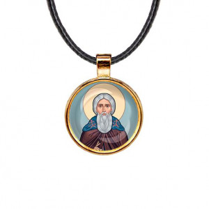C1153033 Кулон, цвет золото, со шнурком, Сергей Радонежский
