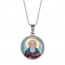 C1153053 Кулон, цвет серебро, с цепочкой, Сергей Радонежский