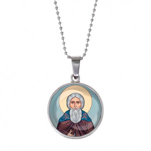C1153053 Кулон, цвет серебро, с цепочкой, Сергей Радонежский
