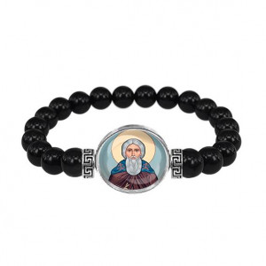 C1153056 Браслет из чёрного агата, Сергей Радонежский