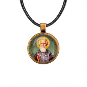 C1154029 Кулон, цвет бронза, со шнурком, Сергей Радонежский