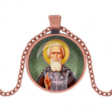 C1154030 Кулон, цвет медь, с цепочкой, Сергей Радонежский