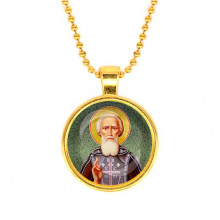C1154032 Кулон, цвет золото, с цепочкой, Сергей Радонежский