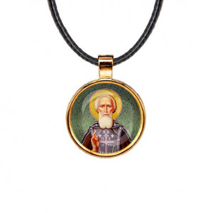 C1154033 Кулон, цвет золото, со шнурком, Сергей Радонежский