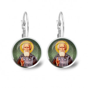 C1154038 Серьги металлические, Сергей Радонежский