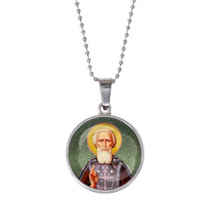 C1154053 Кулон, цвет серебро, с цепочкой, Сергей Радонежский