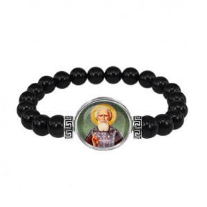 C1154056 Браслет из чёрного агата, Сергей Радонежский