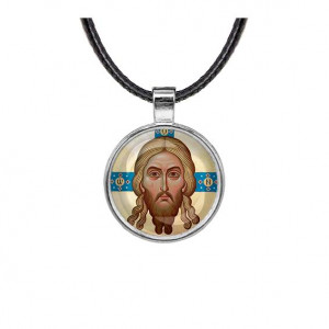 C1155027 Кулон, цвет серебро, со шнурком, Спас Нерукотворный