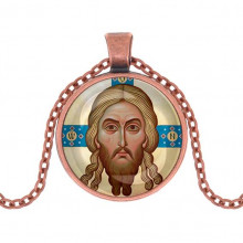 C1155030 Кулон, цвет медь, с цепочкой, Спас Нерукотворный