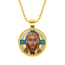C1155032 Кулон, цвет золото, с цепочкой, Спас Нерукотворный