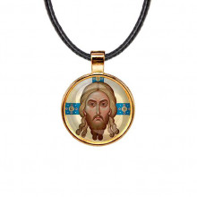 C1155033 Кулон, цвет золото, со шнурком, Спас Нерукотворный