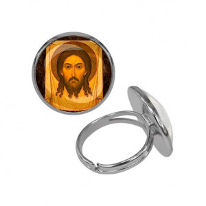 C1156015 Кольцо металлическое, цвет серебро, Спас Нерукотворный