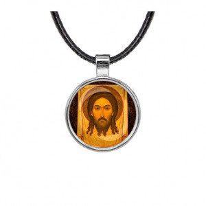 C1156027 Кулон, цвет серебро, со шнурком, Спас Нерукотворный