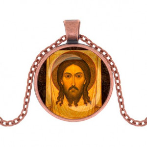 C1156030 Кулон, цвет медь, с цепочкой, Спас Нерукотворный