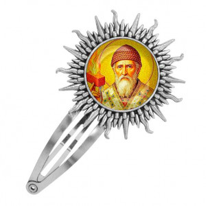 C1157045 Заколка металлическая, цвет серебро, Спиридон Тримифунтский