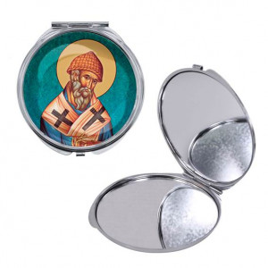 C1158016 Круглое складное зеркало, цвет серебро, Спиридон Тримифунтский