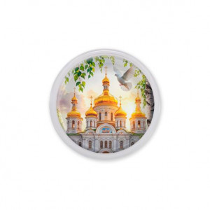 C1160001 Акриловый магнит, Храм и березы