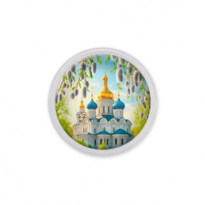 C1161001 Акриловый магнит, Храм и вербы