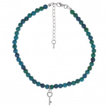 CHS6-14-04 Чокер Ключ с мешочком, Хризоколла 6мм