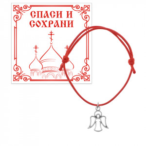 KB3-003 Браслет с подвеской Ангел, цвет серебряный