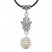 MKA-4007-07 Амулет Хамса с синт.камнем Лунный камень