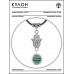 MKA-4007-08 Амулет Хамса с синт.камнем Малахит