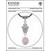 MKA-4007-12 Амулет Хамса с нат.камнем Розовый кварц