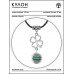 MKA-4008-08 Амулет Клевер удачи с синт.камнем Малахит