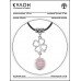 MKA-4008-12 Амулет Клевер удачи с нат.камнем Розовый кварц
