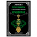MKA018-1 Амулет Рука защиты (Хамса) с натуральным камнем хризопраз, цвет золот.