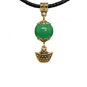 MKAG-27-0058 Амулет Золотой слиток (на богатство), нефрит