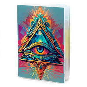 MOB-0726 Обложка для паспорта ПВХ Фрактальный всевидящий глаз