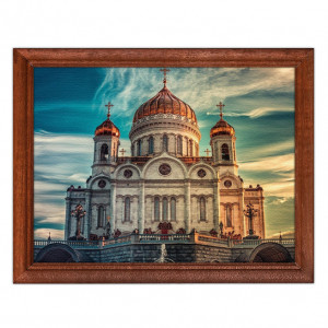 POSG-0181 Постер в рамке 23x17см Храм Христа Спасителя