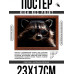 POSG-0357 Постер в рамке 23x17см Енот в очках