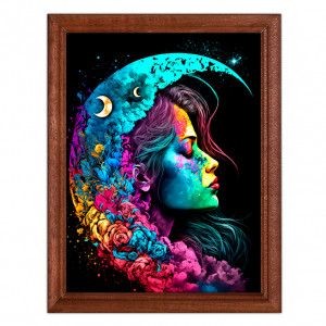 POSV-0319 Постер в рамке 17x23см Девушка и лунница